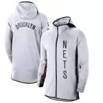 nike veste zipper hoodie nba brooklyn nets whiteblack new earned edition